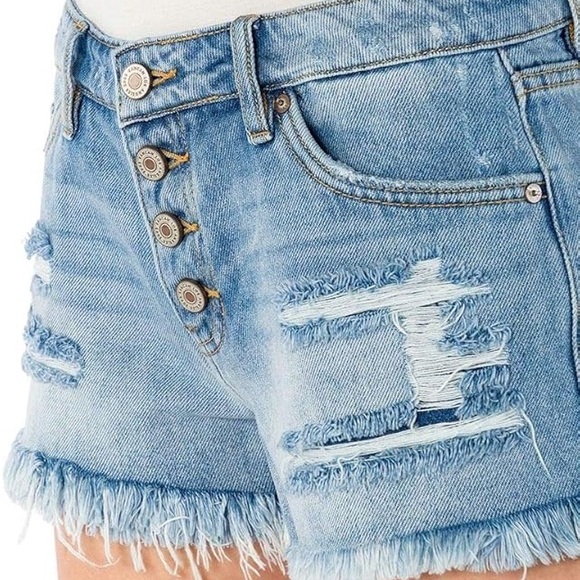 KanCan Jean Shorts Frayed Distressed - Picture 2 of 5
